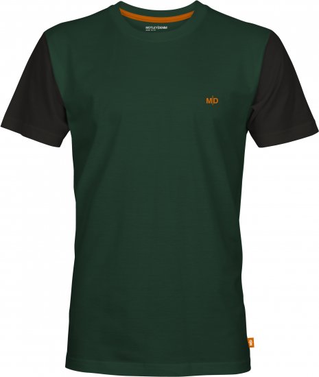 Motley Denim Granada Black Short Sleeved T-Shirt Racing Green - Kratke Majice - Moške kratke majice za močnejše postave