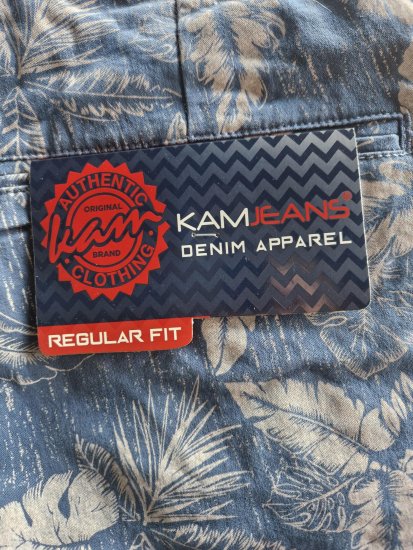 Kam Jeans 340 Dress Shorts Denim Blue - Kratke hlače - Moške Kratke Hlače za Močnejše Postave