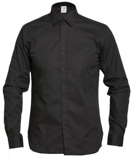 D555 Michael Couture Stretch Shirt Black - Srajce - Moške srajce za Močnejše Postave