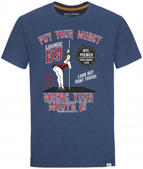 Motley Denim T-shirt Midtown Dark Indigo - Kratke Majice - Moške kratke majice za močnejše postave