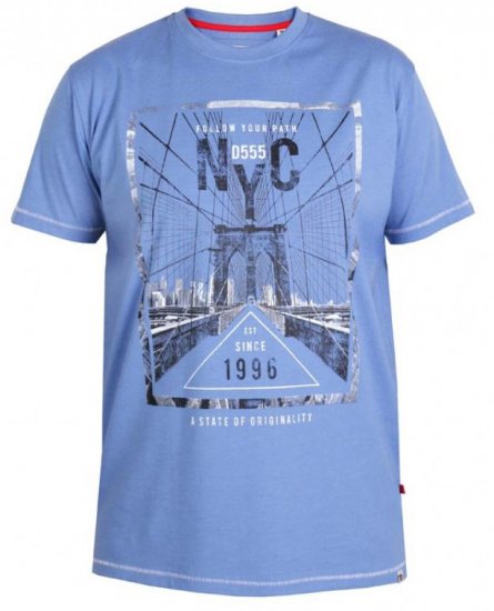 D555 Monty T-shirt Blue - Kratke Majice - Moške kratke majice za močnejše postave