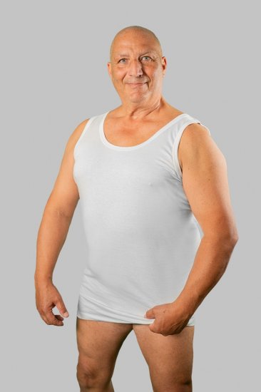 20 Nodi Crew Neck Tank Top in Combed Cotton Jersey White - Spodnje perilo & kopalne hlače - Moško Spodnje Perilo za močnejše postave