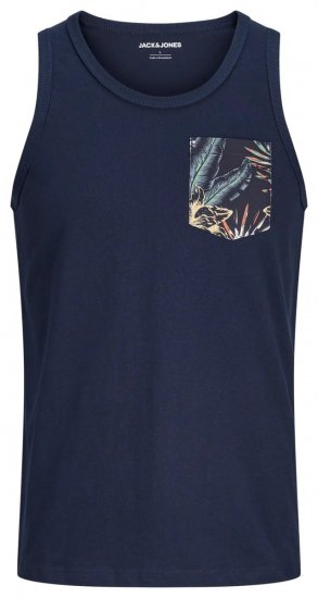 Jack & Jones Honolulu Pocket Tanktop Navy - Kratke Majice - Moške kratke majice za močnejše postave