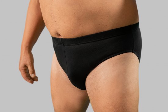 20 Nodi Stretch Cotton Briefs with Embroidered Side Label Black - Spodnje perilo & kopalne hlače - Moško Spodnje Perilo za močnejše postave