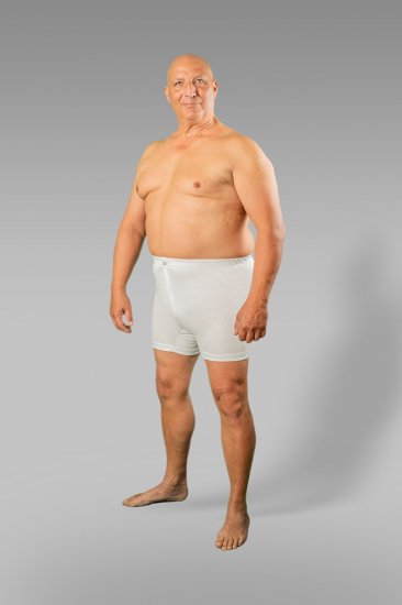 20 Nodi Combed Cotton Jersey Boxer with Front Button Fly White - Spodnje perilo & kopalne hlače - Moško Spodnje Perilo za močnejše postave