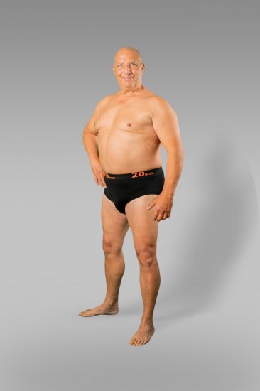 20 Nodi Stretch Cotton Briefs with Medium Side Cut Black - Spodnje perilo & kopalne hlače - Moško Spodnje Perilo za močnejše postave