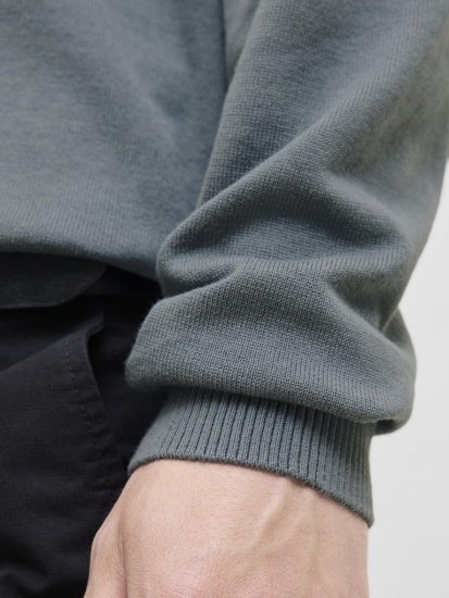 Jack & Jones BASIC Knitted Sweater Grey - Puloverji & jopice - Moški Puloverji & Jopice za Močnejše Postave