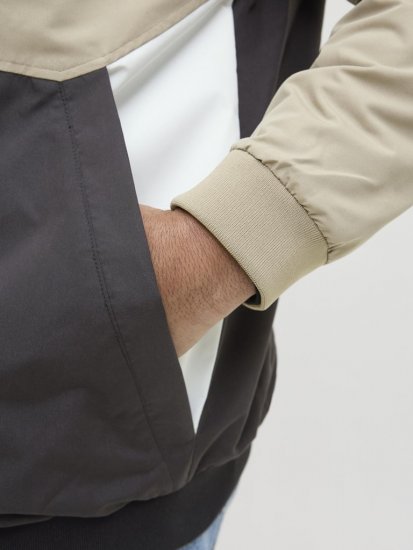 Jack & Jones Rush Bomber Hoodie Grey - Jakne - Moške bunde za Močnejše Postave