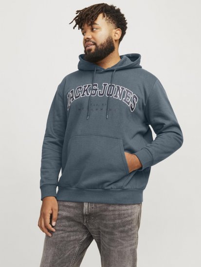 Jack & Jones CALEB Hoodie Blue - Puloverji & jopice - Moški Puloverji & Jopice za Močnejše Postave