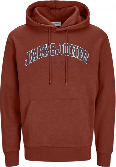Jack & Jones CALEB Hoodie Red - Puloverji & jopice - Moški Puloverji & Jopice za Močnejše Postave