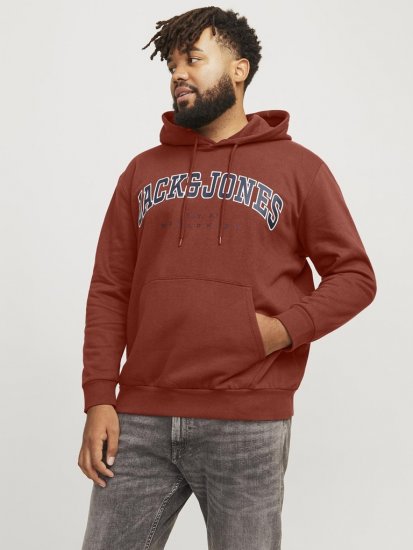 Jack & Jones CALEB Hoodie Red - Puloverji & jopice - Moški Puloverji & Jopice za Močnejše Postave