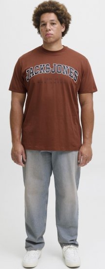 Jack & Jones Caleb Varsity T-Shirt Red - Kratke Majice - Moške kratke majice za močnejše postave