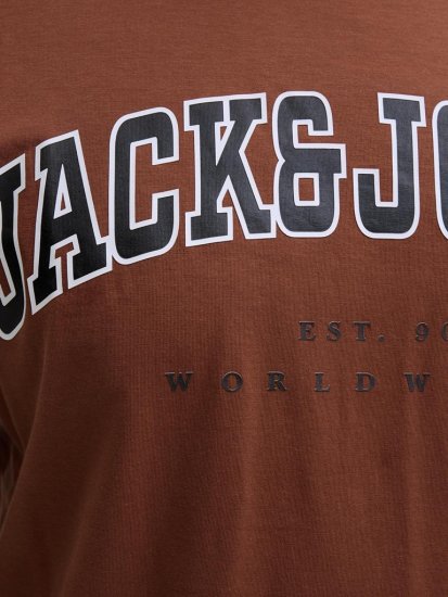 Jack & Jones Caleb Varsity T-Shirt Red - Kratke Majice - Moške kratke majice za močnejše postave