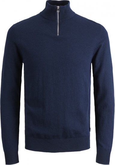 Jack & Jones Emil Knitted Pullover Blue - Puloverji & jopice - Moški Puloverji & Jopice za Močnejše Postave