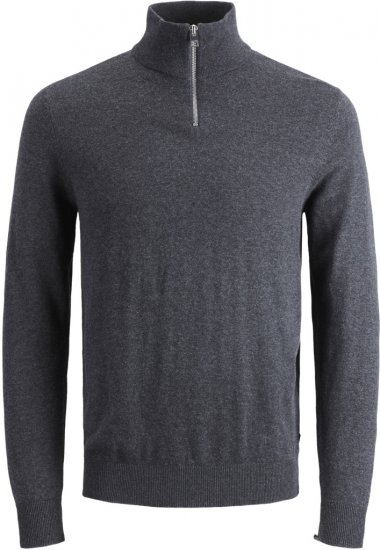 Jack & Jones Emil Knitted Pullover Grey - Puloverji & jopice - Moški Puloverji & Jopice za Močnejše Postave