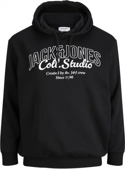Jack & Jones Makoto Hoodie Black - Puloverji & jopice - Moški Puloverji & Jopice za Močnejše Postave