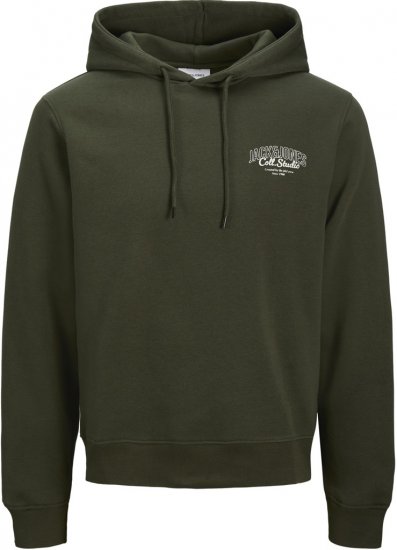 Jack & Jones Makoto Hoodie Small Print Green - Puloverji & jopice - Moški Puloverji & Jopice za Močnejše Postave
