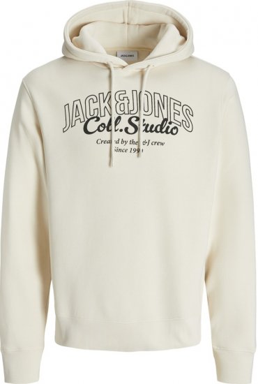 Jack & Jones Makoto Hoodie White - Puloverji & jopice - Moški Puloverji & Jopice za Močnejše Postave