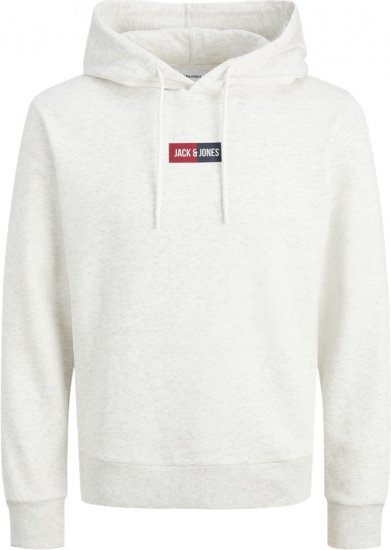Jack & Jones Pan Hoodie White Melange - Puloverji & jopice - Moški Puloverji & Jopice za Močnejše Postave