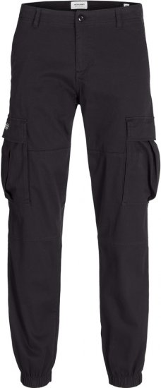 Jack & Jones Jonnie Cuffed Cargo Pants Black - Kavbojke & hlače - Moške Kavbojke in Hlače za Močnejše Postave