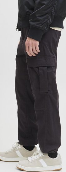 Jack & Jones Jonnie Cuffed Cargo Pants Black - Kavbojke & hlače - Moške Kavbojke in Hlače za Močnejše Postave