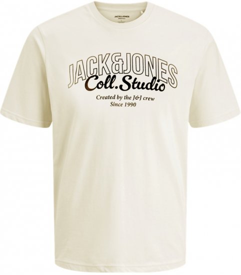 Jack & Jones Makoto T-Shirt Antique White - Kratke Majice - Moške kratke majice za močnejše postave