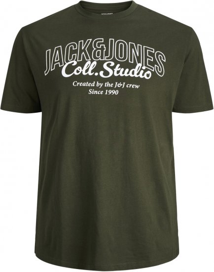 Jack & Jones Makoto T-shirt Green - Kratke Majice - Moške kratke majice za močnejše postave