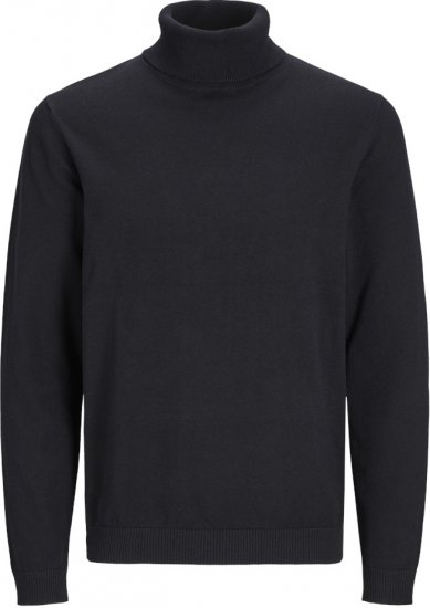 Jack & Jones Basic Knitted Sweater with Rolled Neck Black - Puloverji & jopice - Moški Puloverji & Jopice za Močnejše Postave