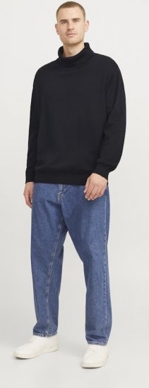 Jack & Jones Basic Knitted Sweater with Rolled Neck Black - Puloverji & jopice - Moški Puloverji & Jopice za Močnejše Postave