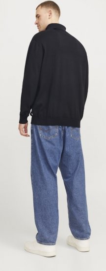 Jack & Jones Basic Knitted Sweater with Rolled Neck Black - Puloverji & jopice - Moški Puloverji & Jopice za Močnejše Postave