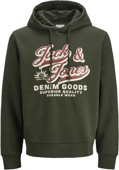 Jack & Jones 2 COL LOGO Hoodie Green - Puloverji & jopice - Moški Puloverji & Jopice za Močnejše Postave