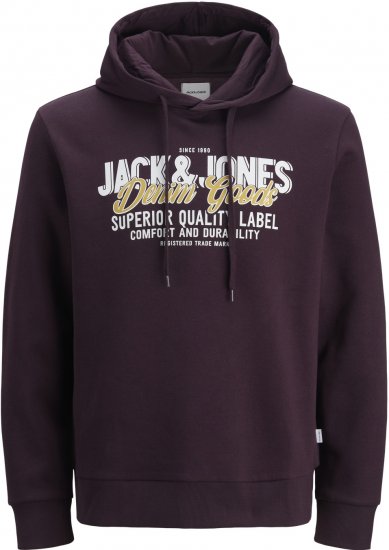 Jack & Jones 2 COL LOGO Hoodie Purple - Puloverji & jopice - Moški Puloverji & Jopice za Močnejše Postave
