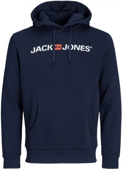 Jack & Jones ECORP Old Logo Hoodie Blue - Puloverji & jopice - Moški Puloverji & Jopice za Močnejše Postave