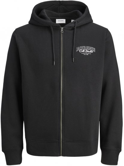 Jack & Jones Makoto Hoodie with Zipper Black - Puloverji & jopice - Moški Puloverji & Jopice za Močnejše Postave