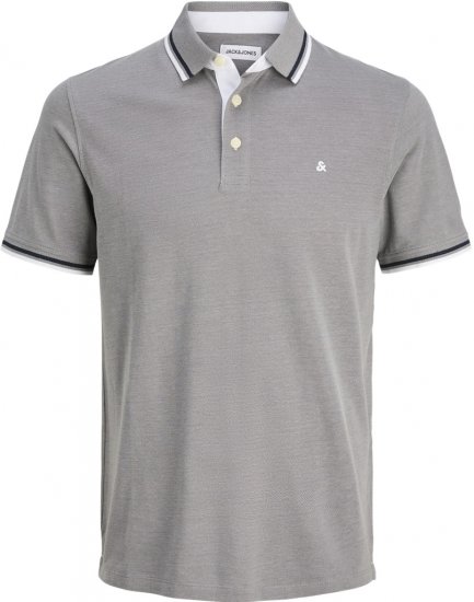 Jack & Jones Paulos Polo Short Sleeve Grey - Polo majice - Moške Polo Majice za Močnejše Postave