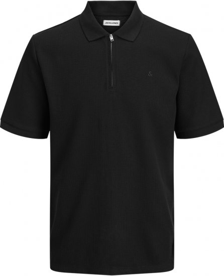 Jack & Jones Austin Polo Short Sleeve Black - Polo majice - Moške Polo Majice za Močnejše Postave