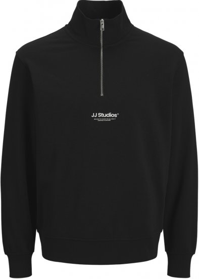 Jack & Jones Soho Sweatshirt with Zipper Black - Puloverji & jopice - Moški Puloverji & Jopice za Močnejše Postave
