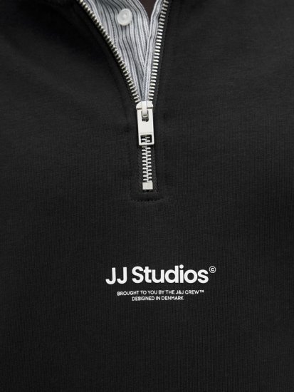 Jack & Jones Soho Sweatshirt with Zipper Black - Puloverji & jopice - Moški Puloverji & Jopice za Močnejše Postave