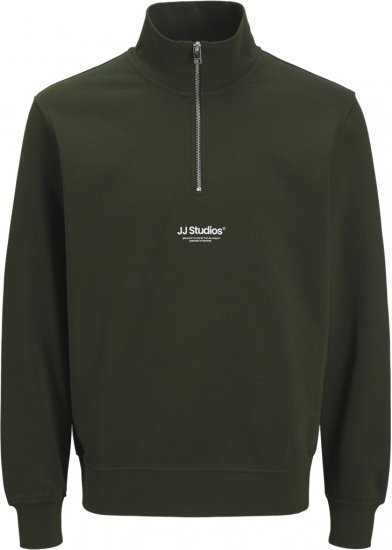 Jack & Jones Soho Sweatshirt with Zipper Green - Puloverji & jopice - Moški Puloverji & Jopice za Močnejše Postave