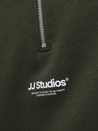 Jack & Jones Soho Sweatshirt with Zipper Green - Puloverji & jopice - Moški Puloverji & Jopice za Močnejše Postave