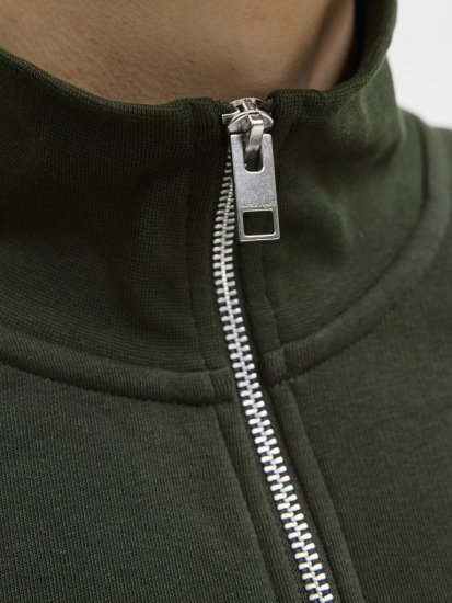 Jack & Jones Soho Sweatshirt with Zipper Green - Puloverji & jopice - Moški Puloverji & Jopice za Močnejše Postave