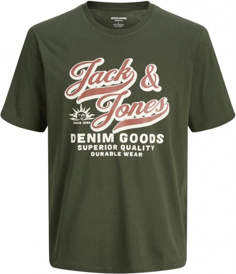 Jack & Jones Logo 2COL T-Shirt Green - Kratke Majice - Moške kratke majice za močnejše postave
