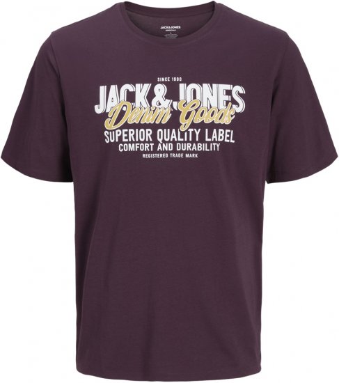 Jack & Jones Logo 2COL T-shirt Purple - Kratke Majice - Moške kratke majice za močnejše postave