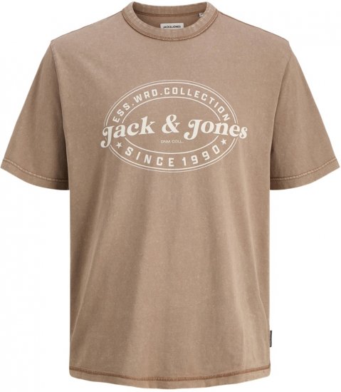 Jack & Jones Dover T-shirt Short Sleeve Brown - Kratke Majice - Moške kratke majice za močnejše postave