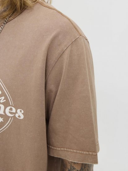 Jack & Jones Dover T-shirt Short Sleeve Brown - Kratke Majice - Moške kratke majice za močnejše postave