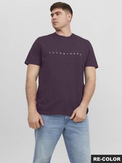Jack & Jones STAR T-Shirt Purple - Kratke Majice - Moške kratke majice za močnejše postave