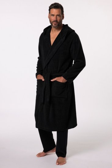 JP1880 Bathrobe Terry Black - Spodnje perilo & kopalne hlače - Moško Spodnje Perilo za močnejše postave