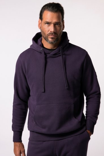 JAY-PI Hoodie with Soft Brushed Interior Purple - Puloverji & Jopice - Moški Puloverji & Jopice za Močnejše Postave