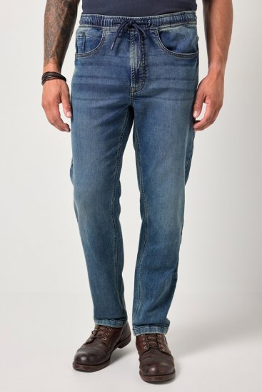 JP1880 FLEXNAMIC Straight Fit Jeans with Stretch Waist - Kavbojke & hlače - Moške Kavbojke in Hlače za Močnejše Postave