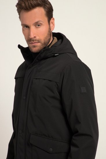 JP1880 Warm Parka with Wind Cuffs Black - Jakne - Moške bunde za Močnejše Postave